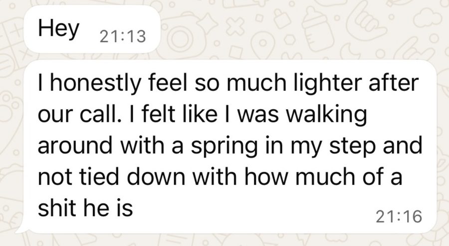 Message from a client
