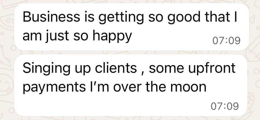 Message from a client